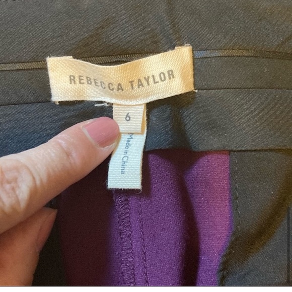 Rebecca Taylor Straight Suit Pants plum/purple size six - Picture 5 of 10